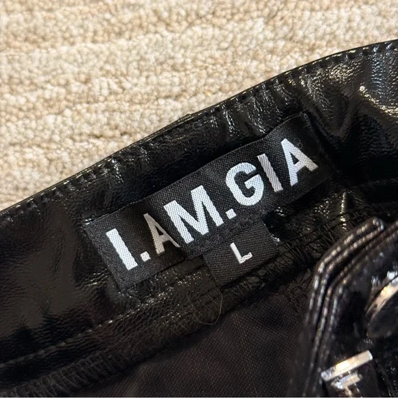 I.AM.GIA Nikole Black Faux Leather Pants Size: Large - Picture 5 of 16